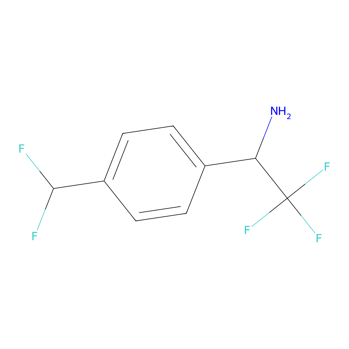 1-(4-(Difluoromethyl)phenyl)-2,2,2-trifluoroethanamine molecular structure, CAS 1270441-01-4
