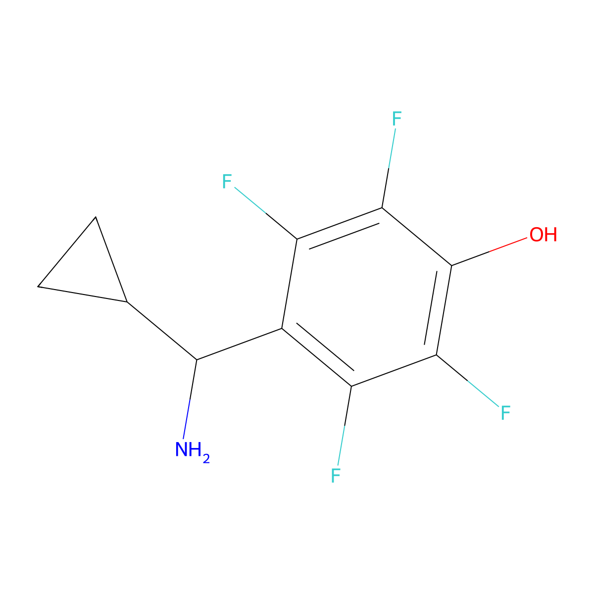 4-[Amino(cyclopropyl)methyl]-2,3,5,6-tetrafluorophenol molecular structure, CAS 1270443-44-1