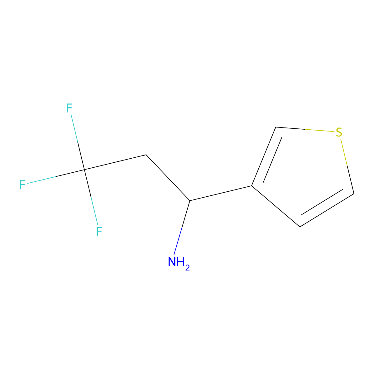 3,3,3-Trifluoro-1-(thiophen-3-yl)propan-1-amine molecular structure, CAS 1270445-44-7