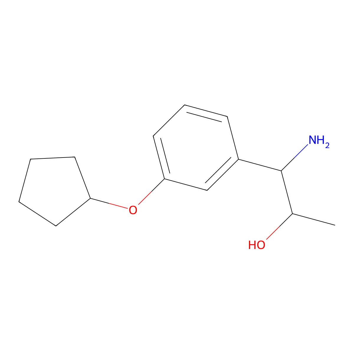 1-Amino-1-(3-cyclopentyloxyphenyl)propan-2-OL molecular structure, CAS 1270446-62-2