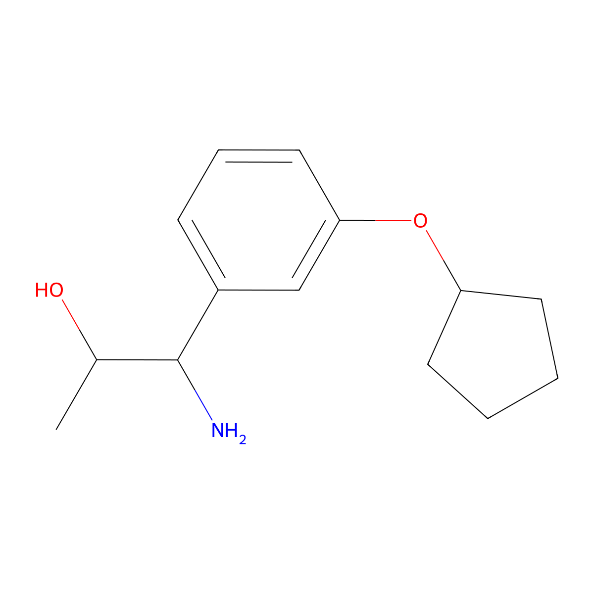 1-Amino-1-(3-cyclopentyloxyphenyl)propan-2-OL molecular structure, CAS 1270446-62-2