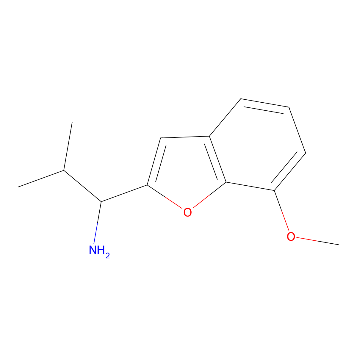 1-(7-Methoxy-1-benzofuran-2-yl)-2-methylpropan-1-amine molecular structure, CAS 1270448-56-0