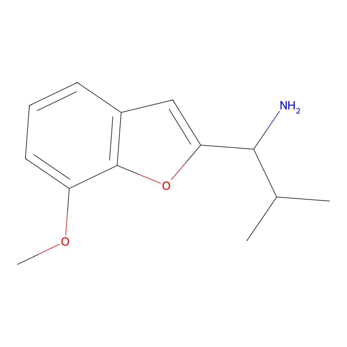 1-(7-Methoxy-1-benzofuran-2-yl)-2-methylpropan-1-amine molecular structure, CAS 1270448-56-0