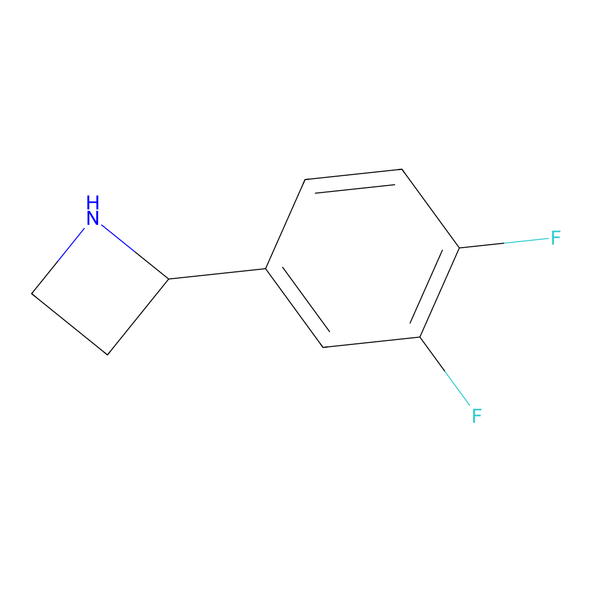 2-(3,4-Difluorophenyl)azetidine molecular structure, CAS 1270449-50-7