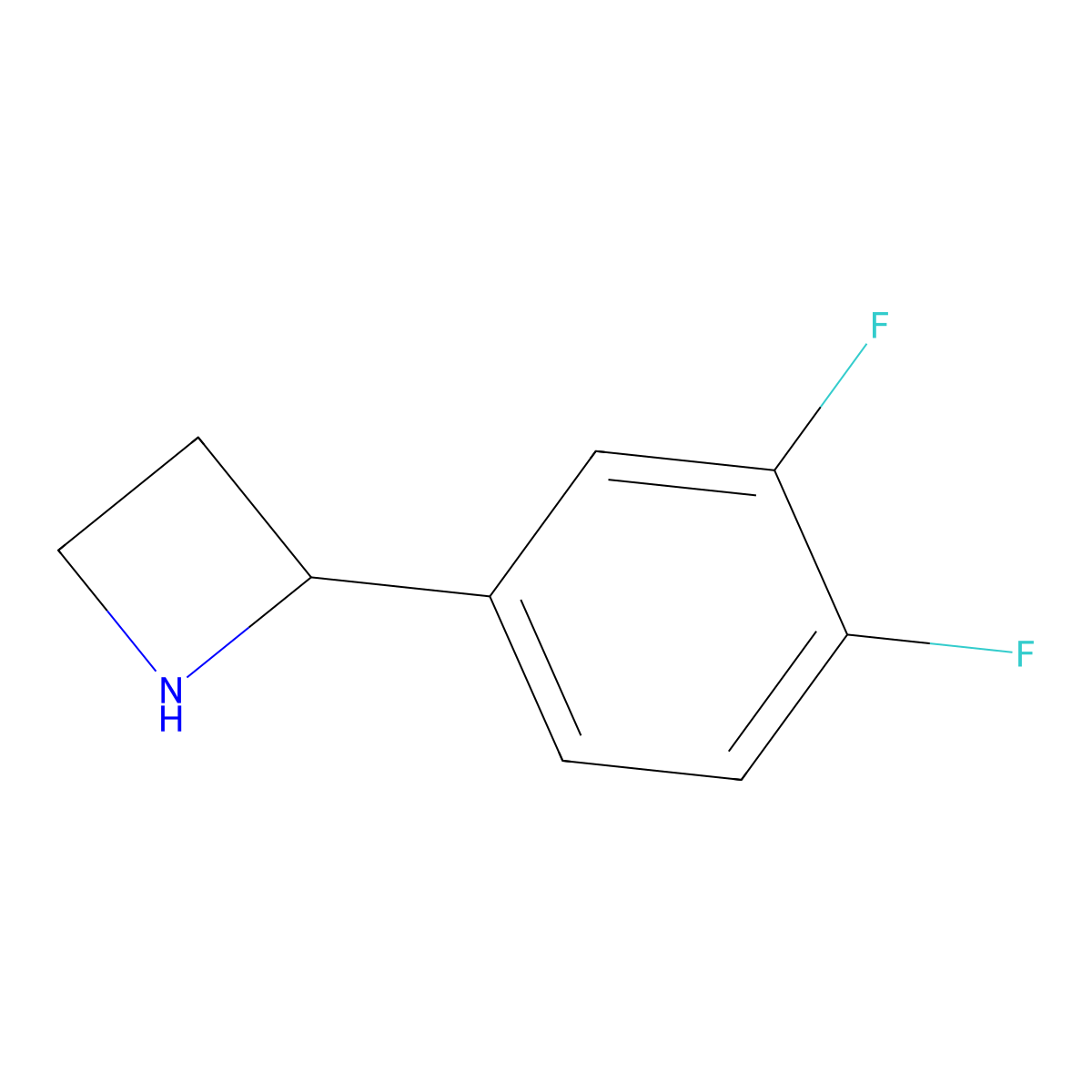 2-(3,4-Difluorophenyl)azetidine molecular structure, CAS 1270449-50-7