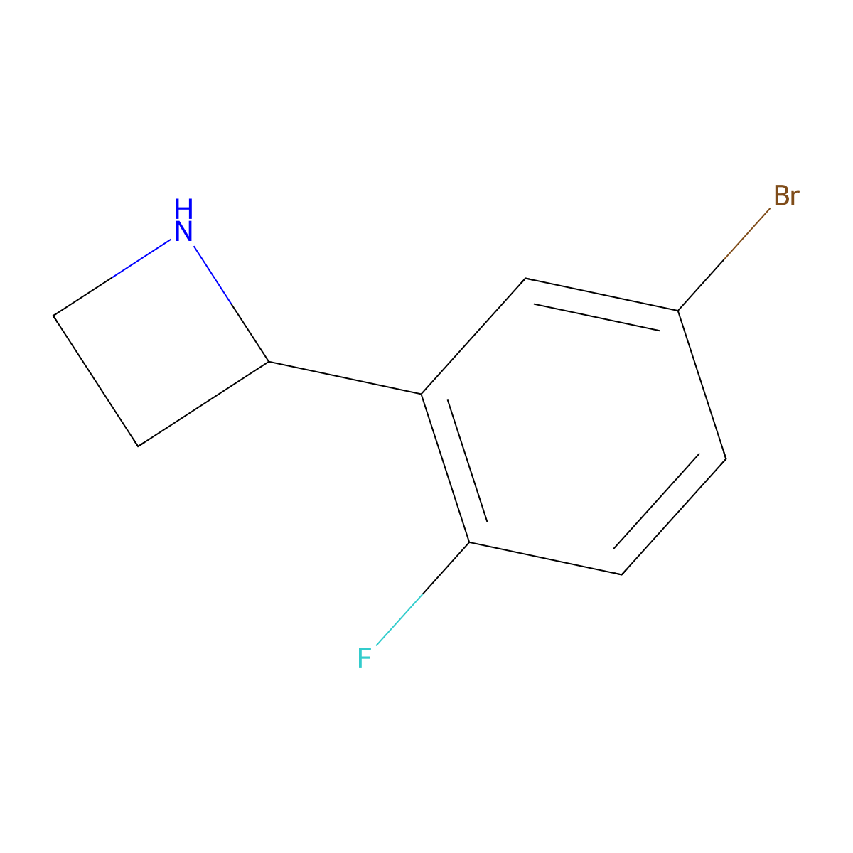 2-(5-Bromo-2-fluorophenyl)azetidine molecular structure, CAS 1270449-70-1