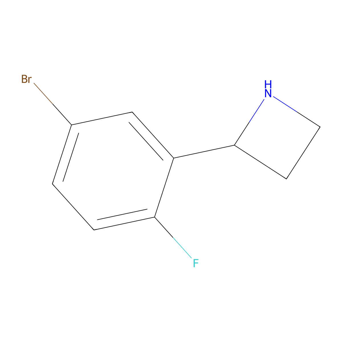 2-(5-Bromo-2-fluorophenyl)azetidine molecular structure, CAS 1270449-70-1