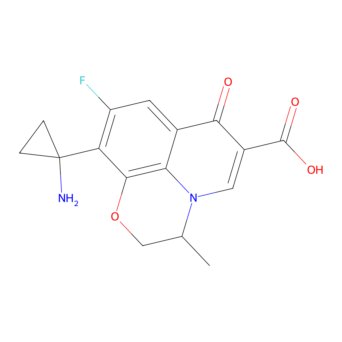 Pazufloxacin molecular structure, CAS 127045-41-4