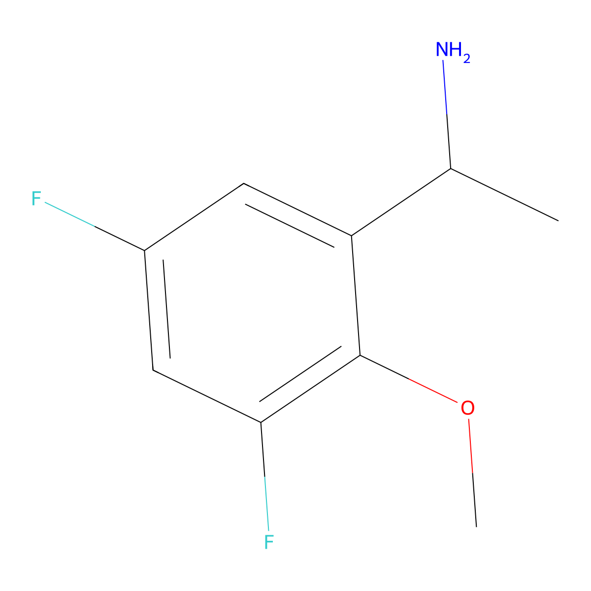 1-(3,5-Difluoro-2-methoxyphenyl)ethan-1-amine molecular structure, CAS 1270450-85-5