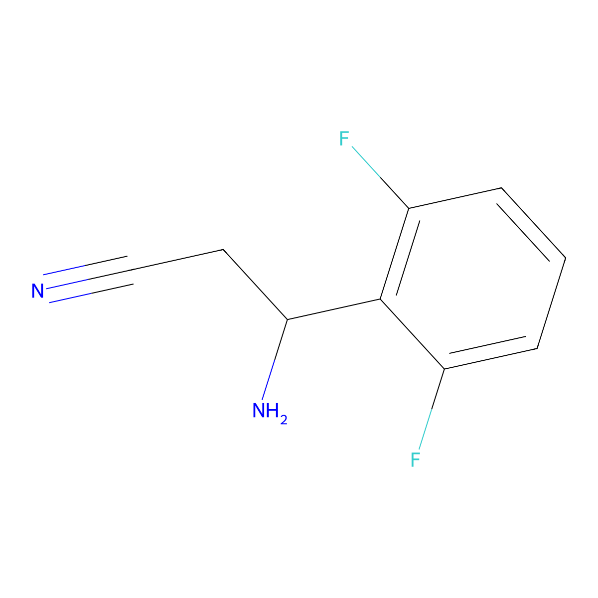 3-Amino-3-(2,6-difluorophenyl)propanenitrile molecular structure, CAS 1270451-15-4