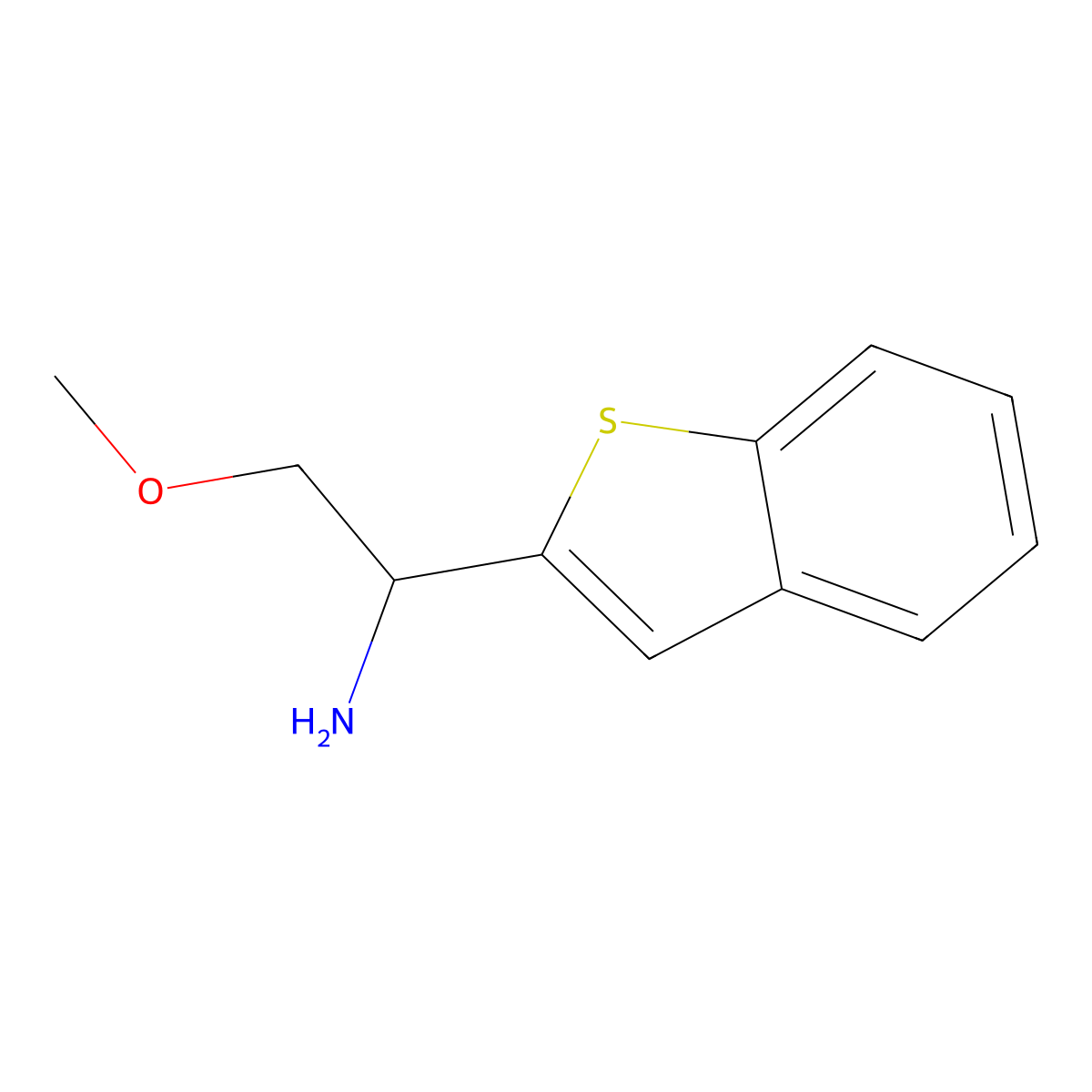 1-(1-Benzothiophen-2-yl)-2-methoxyethan-1-amine molecular structure, CAS 1270451-32-5