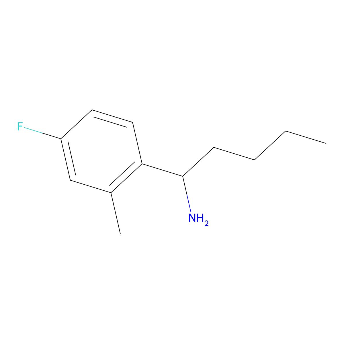 1-(4-Fluoro-2-methylphenyl)pentan-1-amine molecular structure, CAS 1270451-60-9