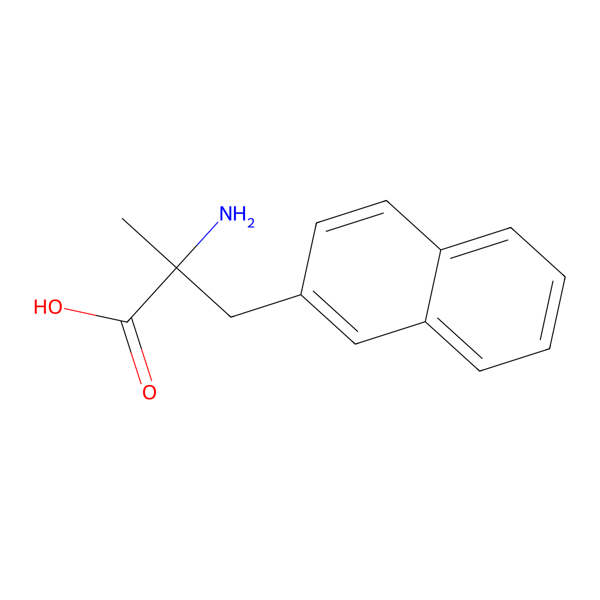 2-Amino-2-methyl-3-(2-naphthyl)propanoic acid molecular structure, CAS 1270451-79-0