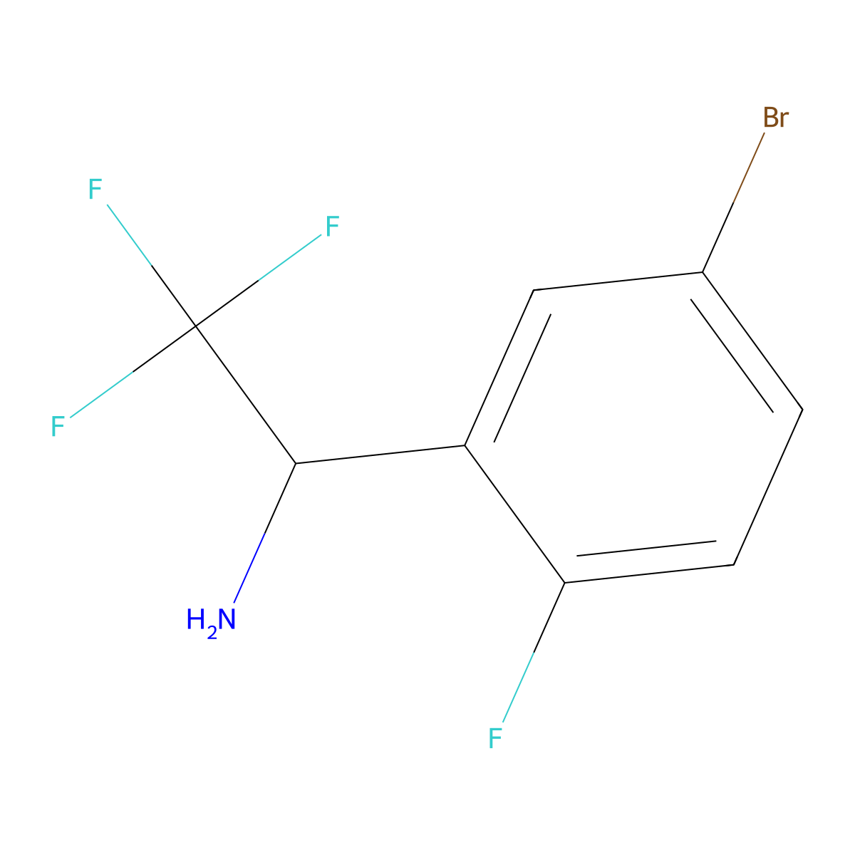 1-(5-Bromo-2-fluorophenyl)-2,2,2-trifluoroethanamine molecular structure, CAS 1270452-52-2