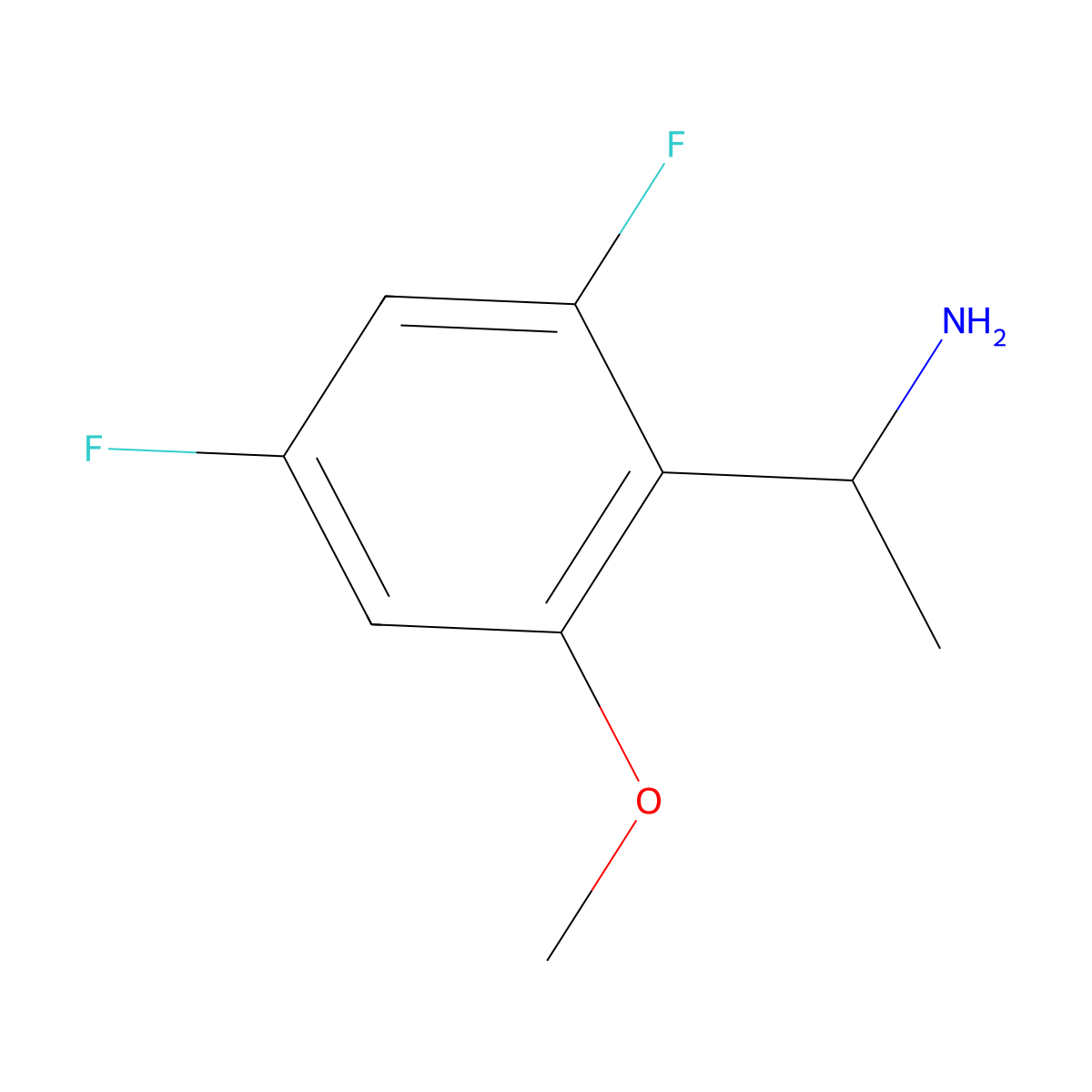1-(2,4-Difluoro-6-methoxyphenyl)ethan-1-amine molecular structure, CAS 1270453-04-7