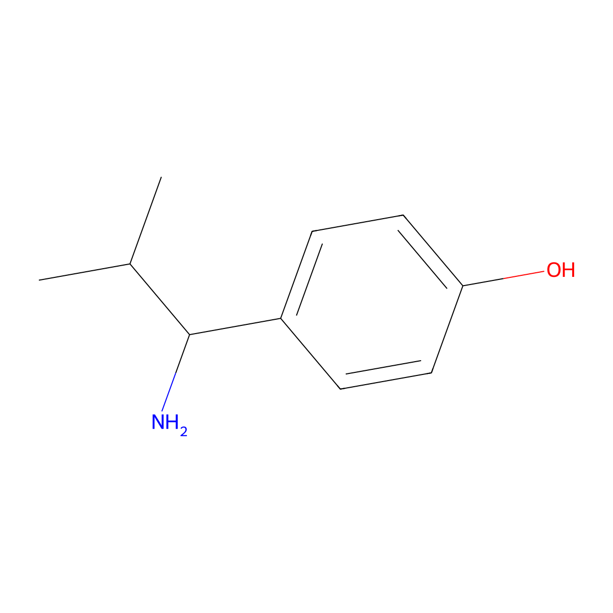 4-(1-Amino-2-methylpropyl)phenol molecular structure, CAS 1270454-25-5