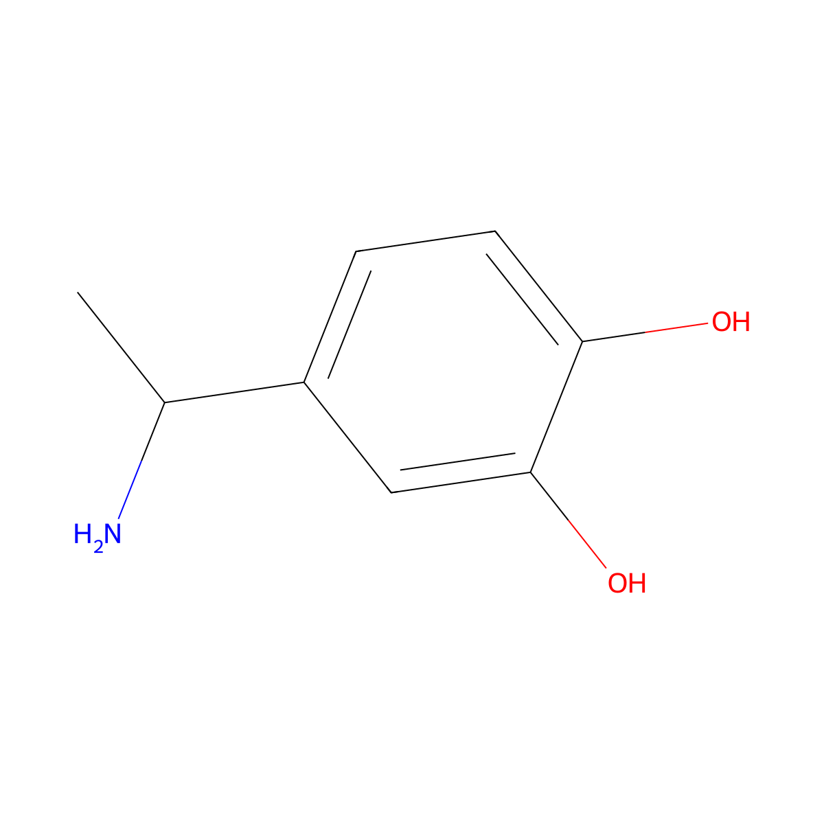 4-(1-Aminoethyl)benzene-1,2-diol molecular structure, CAS 1270454-85-7