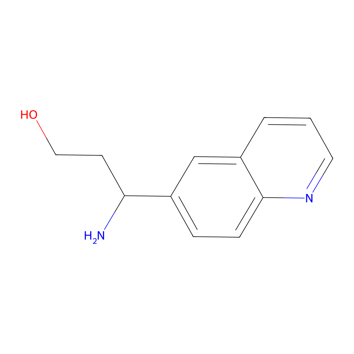 3-Amino-3-(quinolin-6-yl)propan-1-ol molecular structure, CAS 1270454-91-5