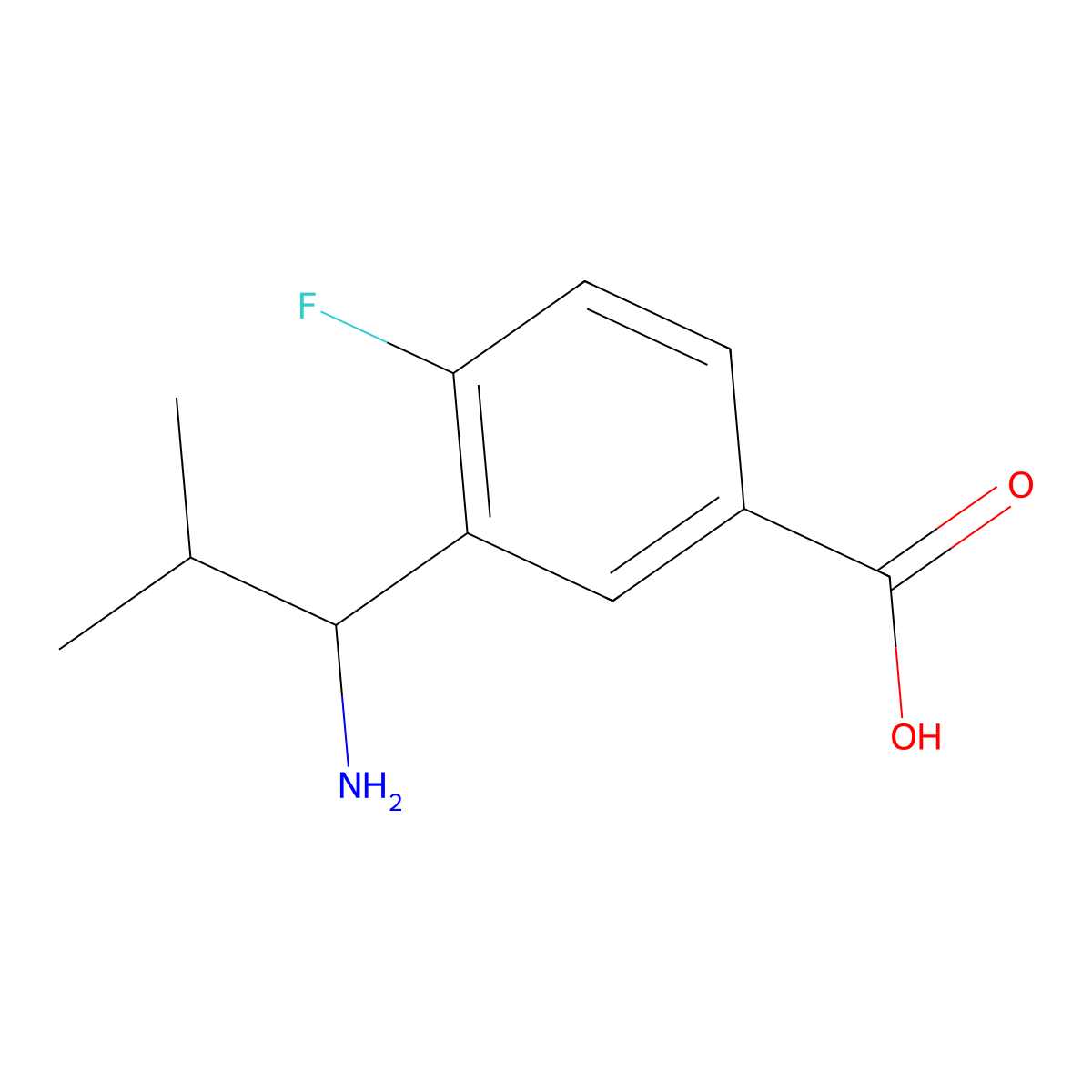 3-(1-Amino-2-methylpropyl)-4-fluorobenzoicacidhcl molecular structure, CAS 1270455-57-6