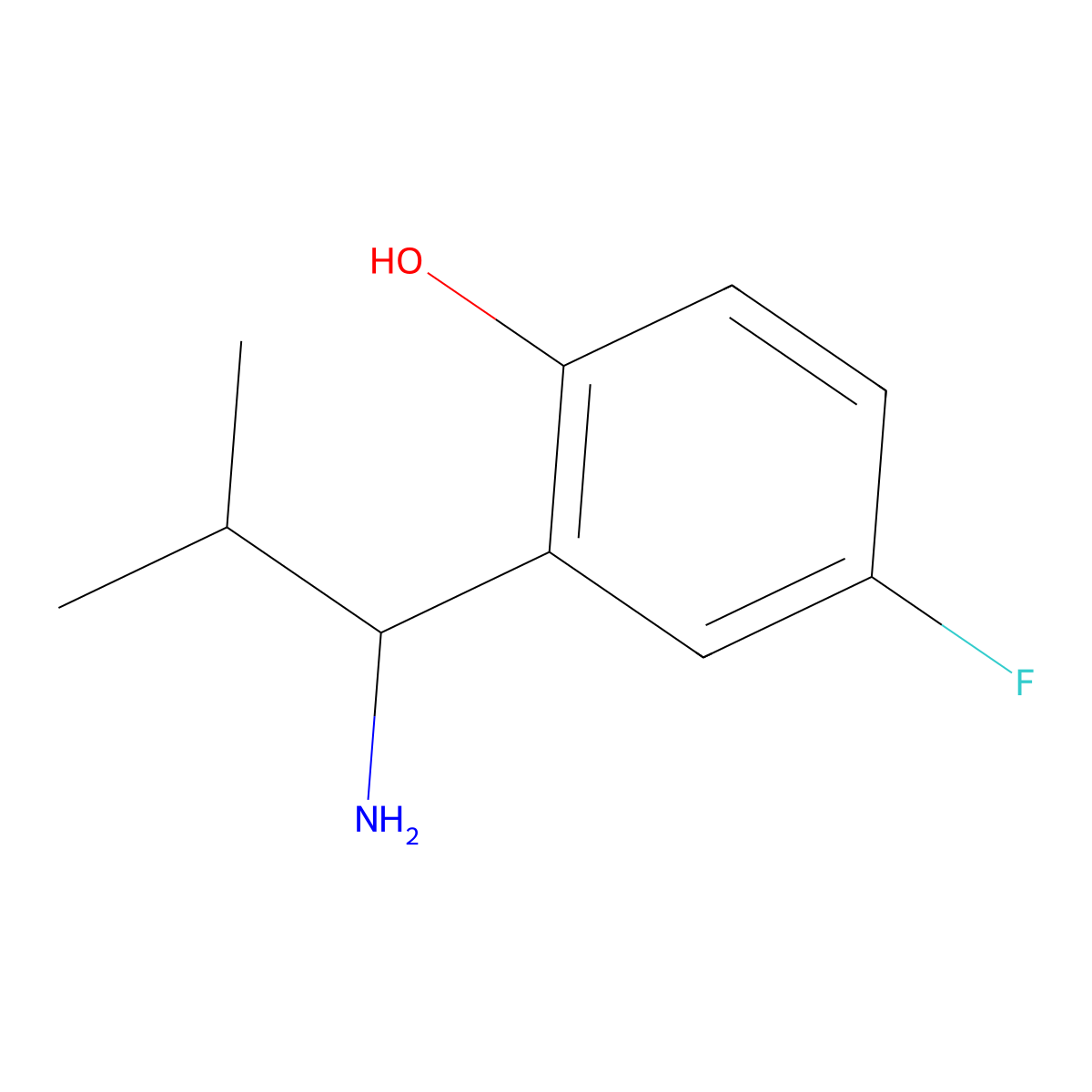 2-(1-Amino-2-methylpropyl)-4-fluorophenol molecular structure, CAS 1270455-58-7