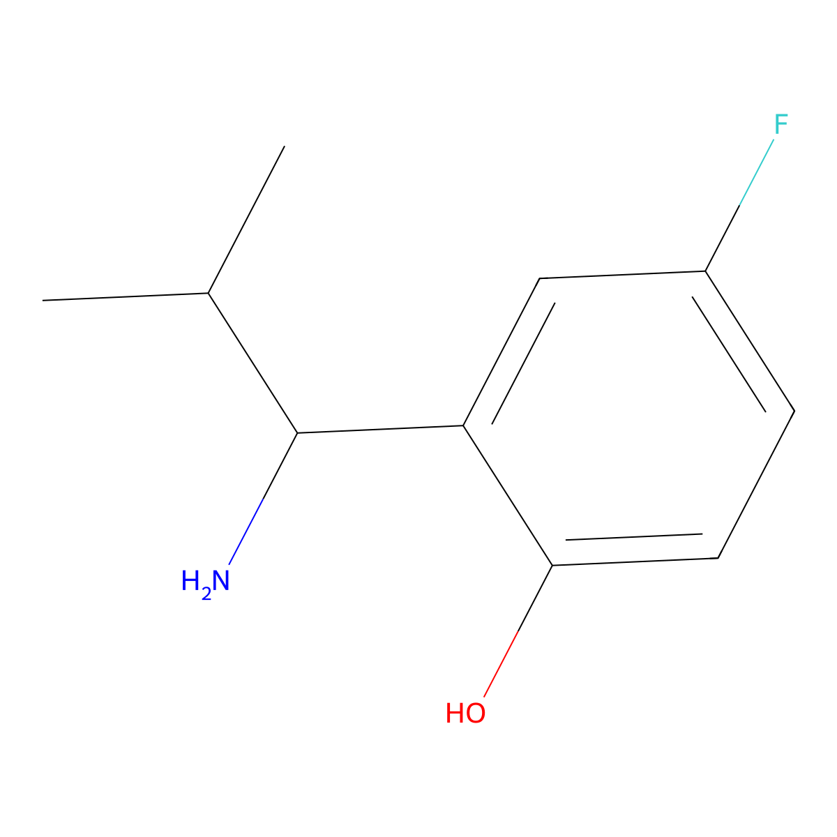 2-(1-Amino-2-methylpropyl)-4-fluorophenol molecular structure, CAS 1270455-58-7