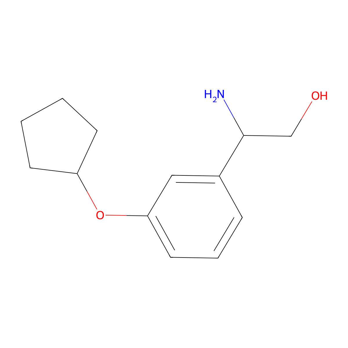 2-Amino-2-(3-cyclopentyloxyphenyl)ethan-1-OL molecular structure, CAS 1270456-31-9