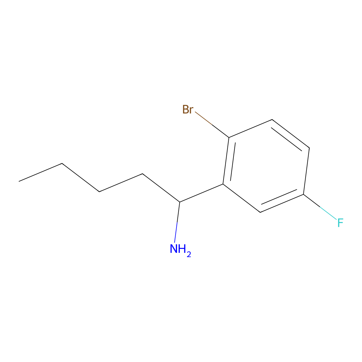 1-(2-Bromo-5-fluorophenyl)pentan-1-amine molecular structure, CAS 1270458-21-3