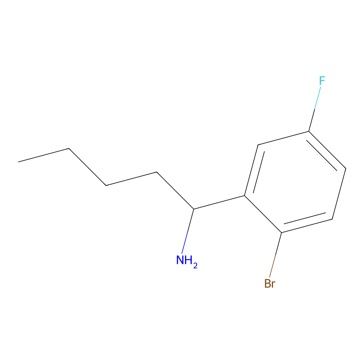 1-(2-Bromo-5-fluorophenyl)pentan-1-amine molecular structure, CAS 1270458-21-3