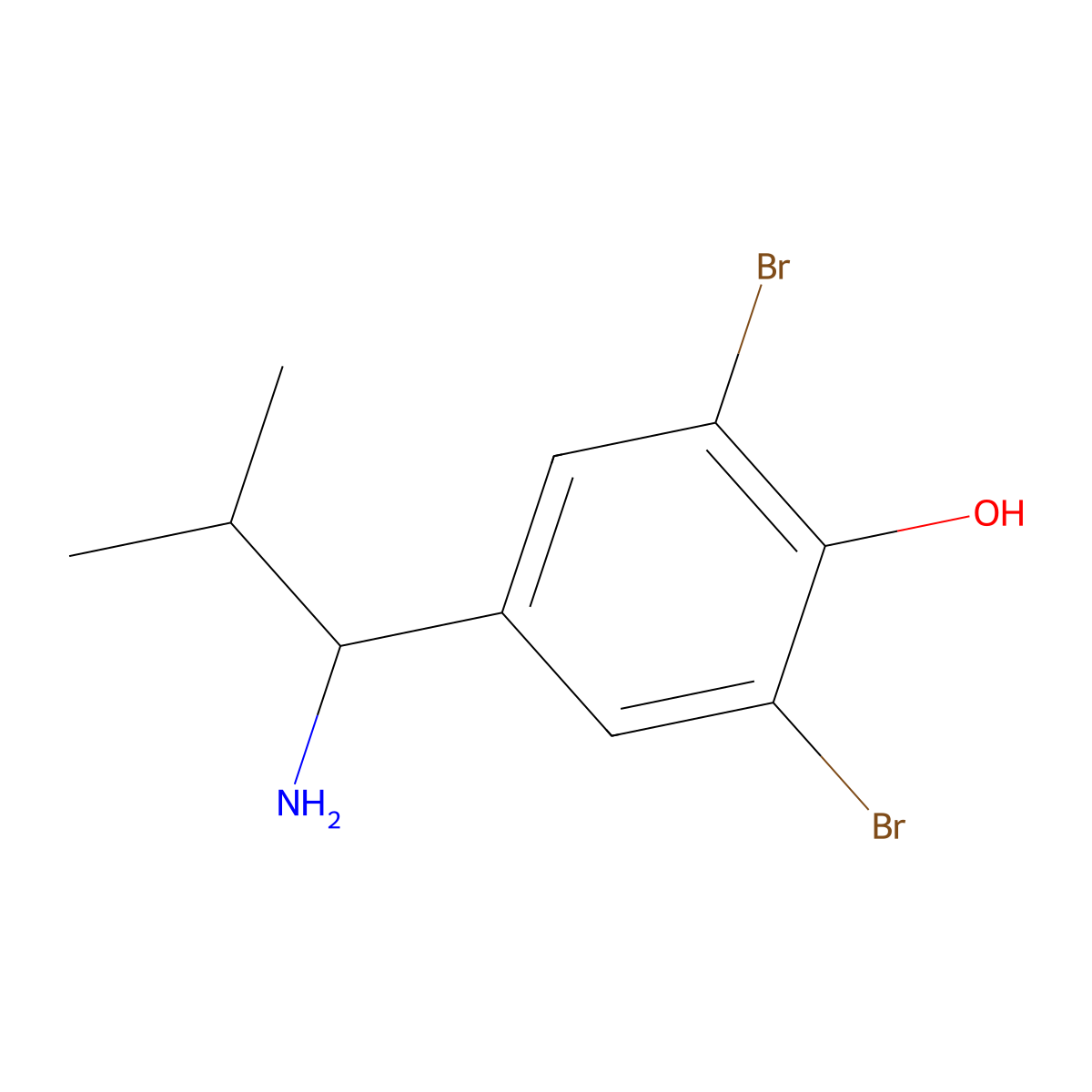 4-(1-Amino-2-methylpropyl)-2,6-dibromophenol molecular structure, CAS 1270458-61-1