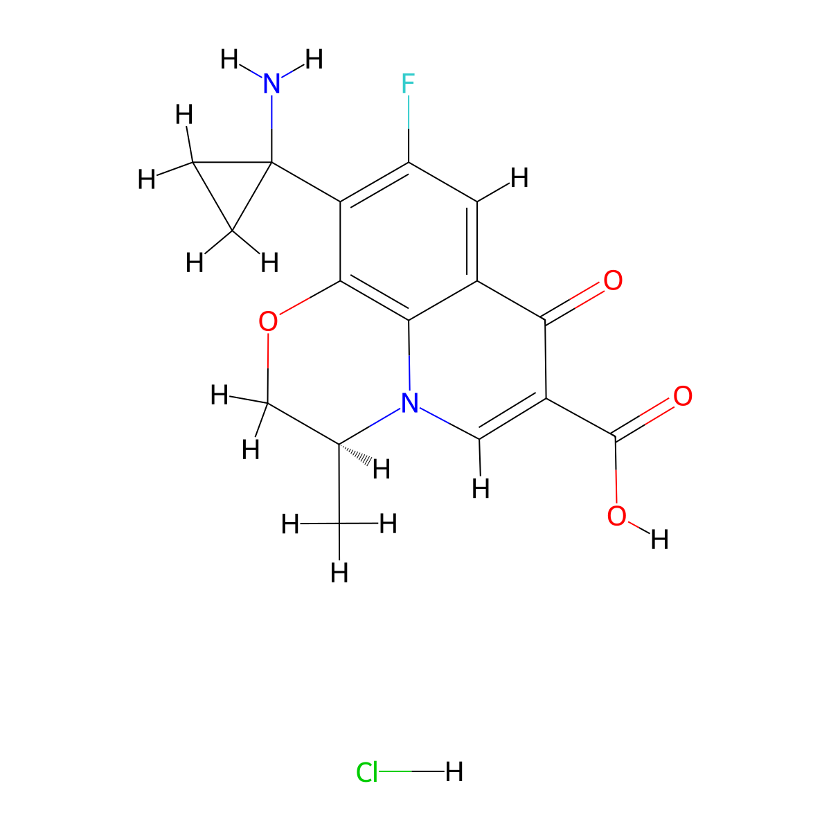 Pazufloxacin Hydrochloride molecular structure, CAS 127046-45-1