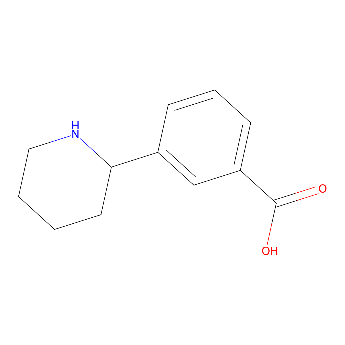 3-(Piperidin-2-yl)benzoic acid molecular structure, CAS 1270461-48-7