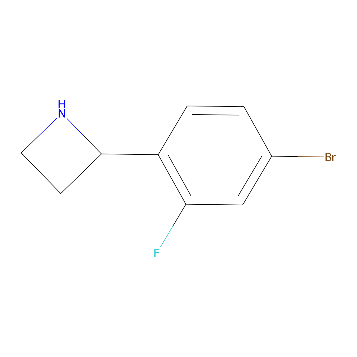2-(4-Bromo-2-fluorophenyl)azetidine molecular structure, CAS 1270461-61-4