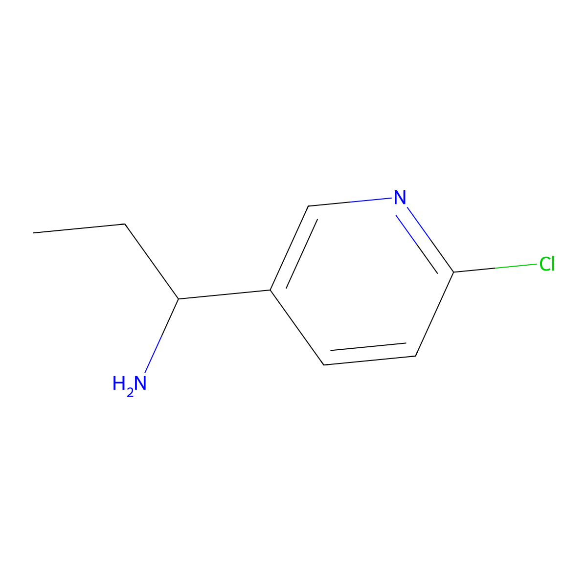 1-(6-Chloropyridin-3-yl)propan-1-amine molecular structure, CAS 1270461-88-5