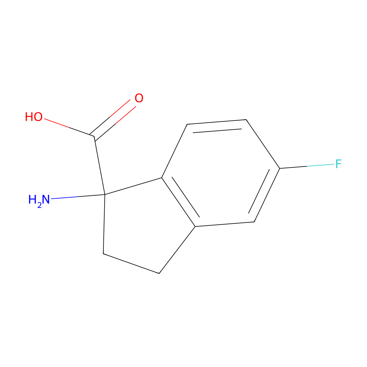 1-amino-5-fluoro-2,3-dihydro-1H-indene-1-carboxylic acid molecular structure, CAS 1270462-67-3
