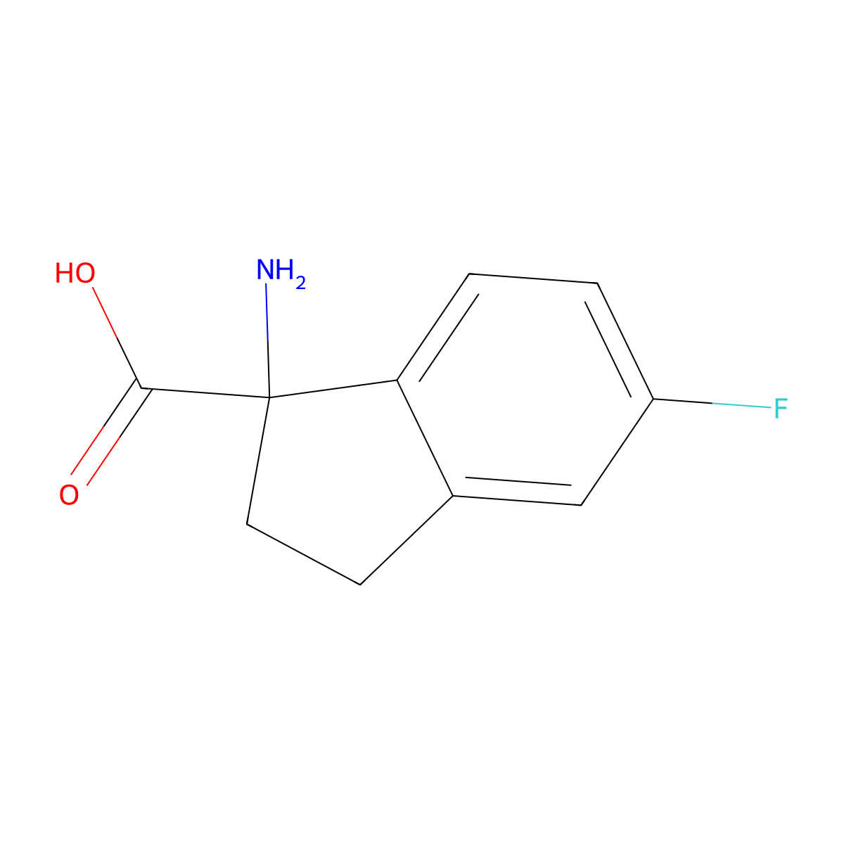 1-amino-5-fluoro-2,3-dihydro-1H-indene-1-carboxylic acid molecular structure, CAS 1270462-67-3