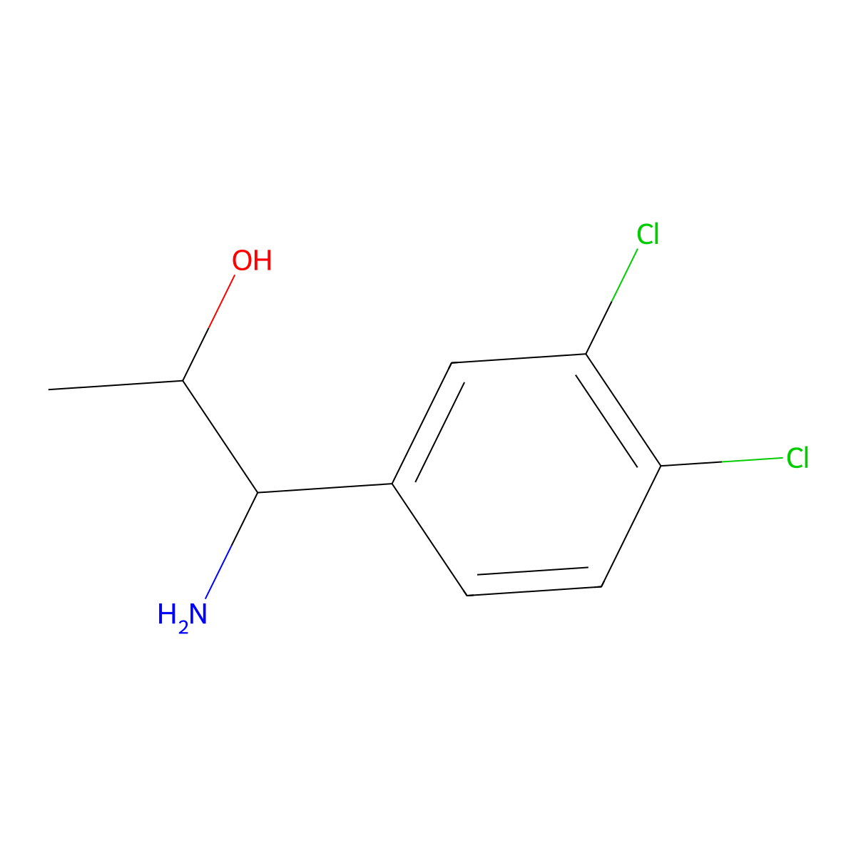 1-Amino-1-(3,4-dichlorophenyl)propan-2-OL molecular structure, CAS 1270463-10-9