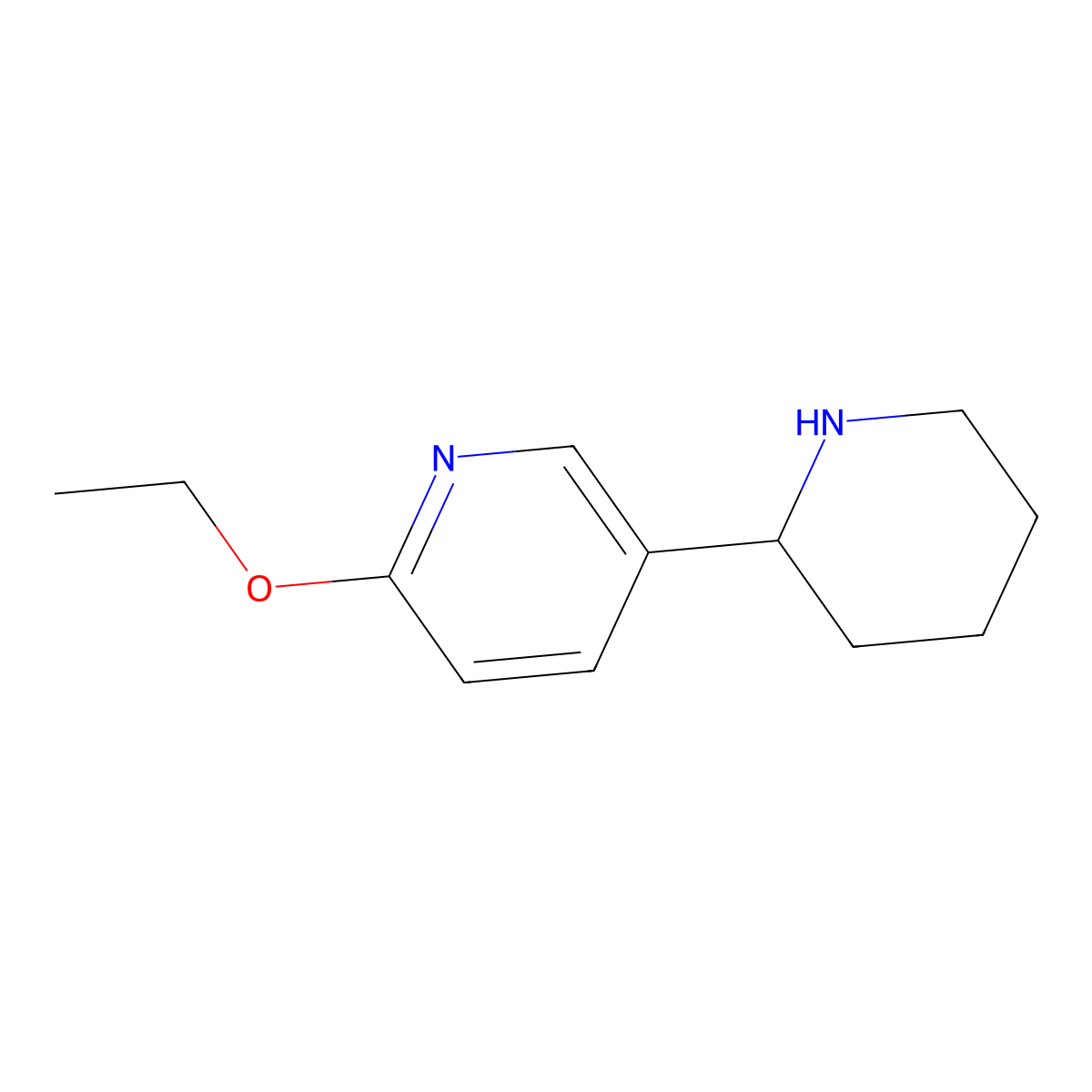 2-Ethoxy-5-(piperidin-2-yl)pyridine molecular structure, CAS 1270463-32-5