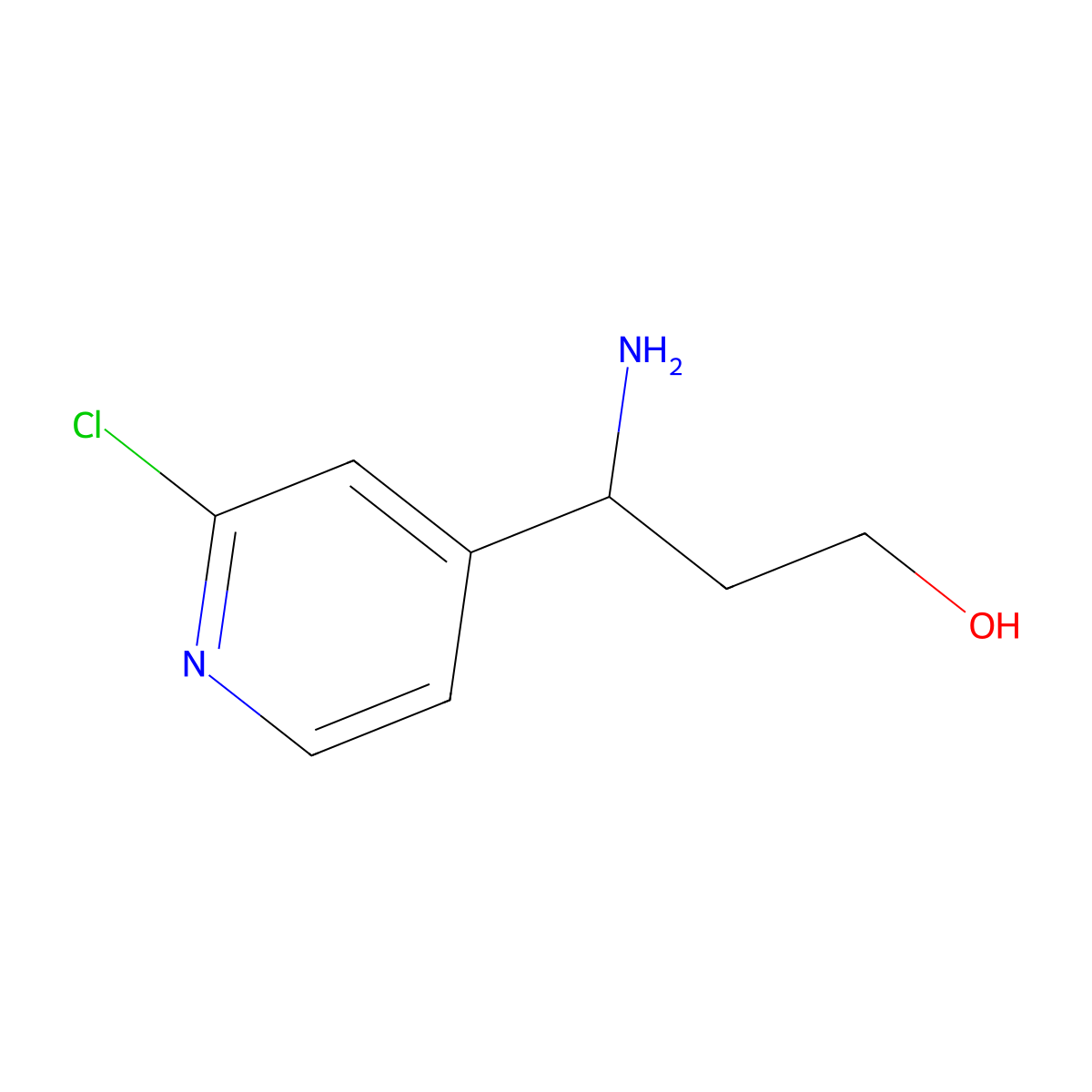 3-Amino-3-(2-chloropyridin-4-yl)propan-1-ol molecular structure, CAS 1270463-53-0