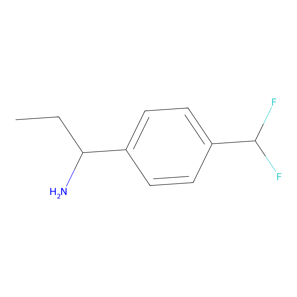 1-(4-(Difluoromethyl)phenyl)propan-1-amine molecular structure, CAS 1270465-14-9