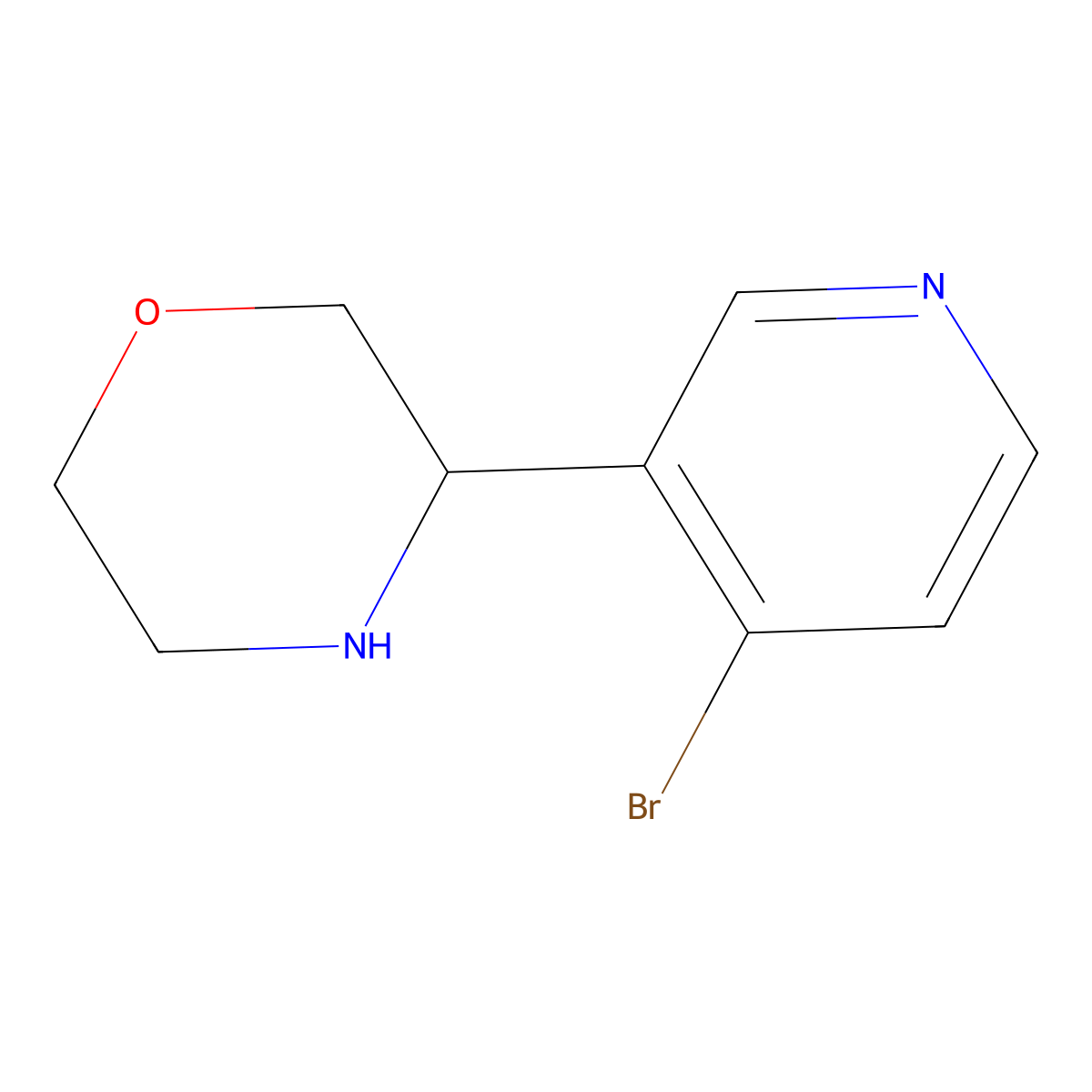 3-(4-Bromopyridin-3-yl)morpholine molecular structure, CAS 1270467-42-9