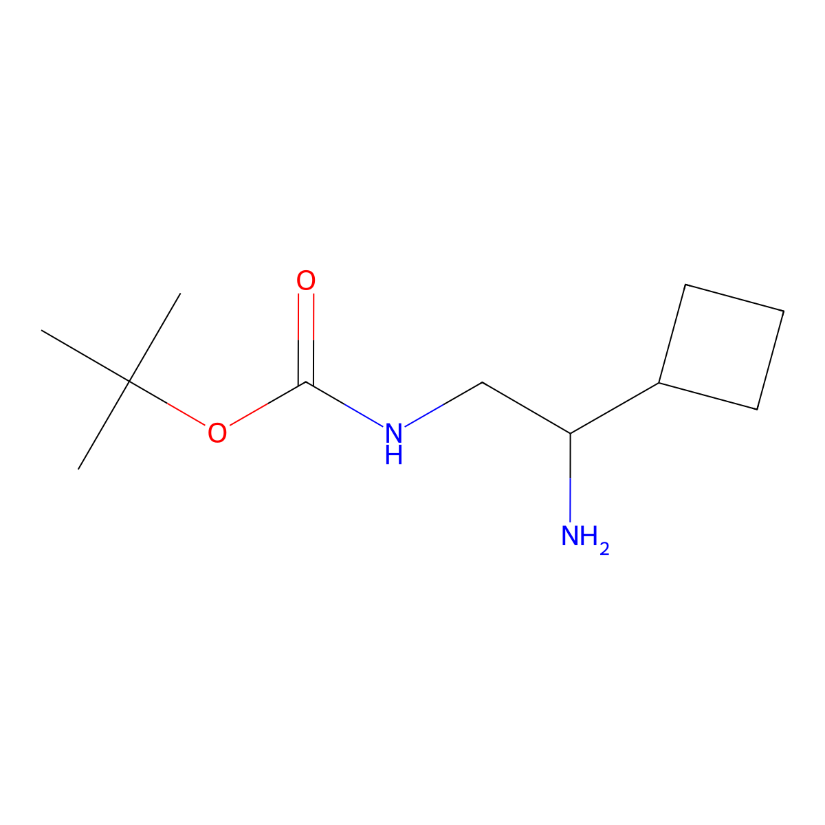 tert-butyl N-(2-amino-2-cyclobutylethyl)carbamate molecular structure, CAS 1270467-46-3