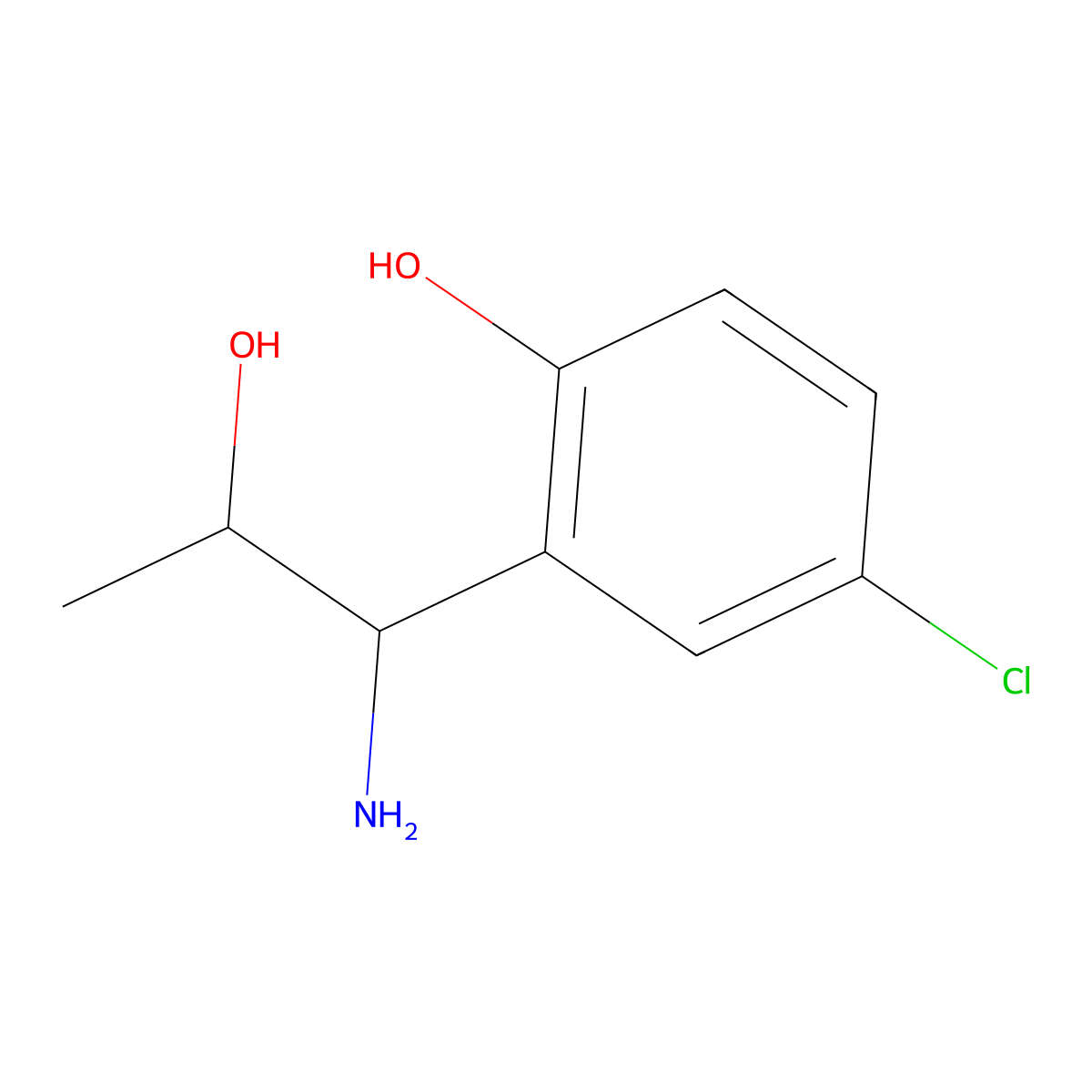 2-(1-Amino-2-hydroxypropyl)-4-chlorophenol molecular structure, CAS 1270468-37-5