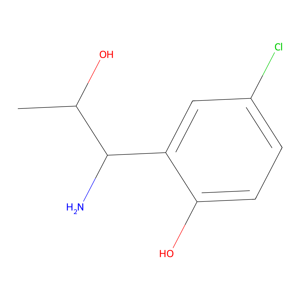 2-(1-Amino-2-hydroxypropyl)-4-chlorophenol molecular structure, CAS 1270468-37-5