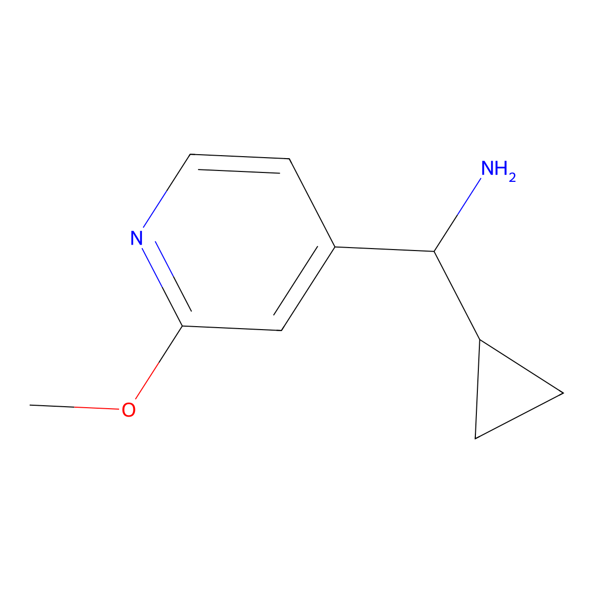 Cyclopropyl(2-methoxypyridin-4-yl)methanamine molecular structure, CAS 1270470-25-1