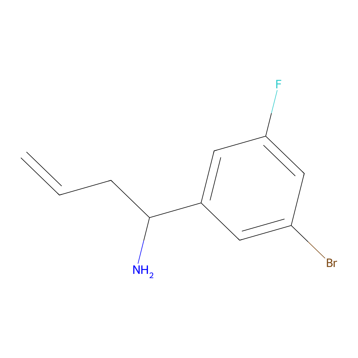 1-(3-Bromo-5-fluorophenyl)but-3-en-1-amine molecular structure, CAS 1270470-42-2