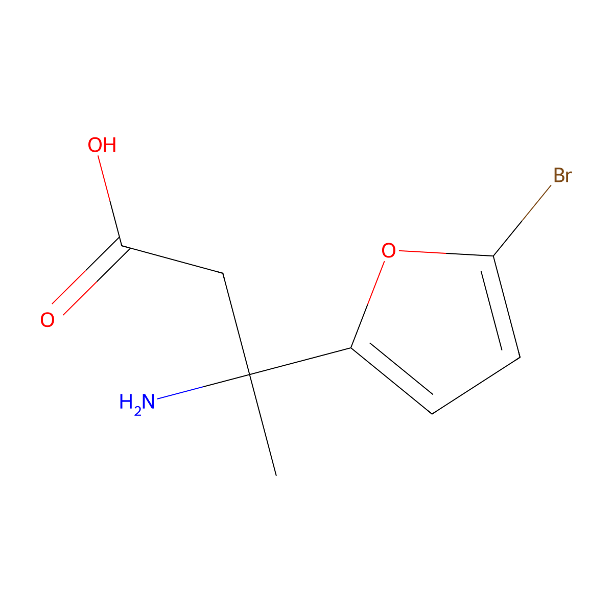 3-Amino-3-(5-bromofuran-2-yl)butanoic acid molecular structure, CAS 1270470-45-5