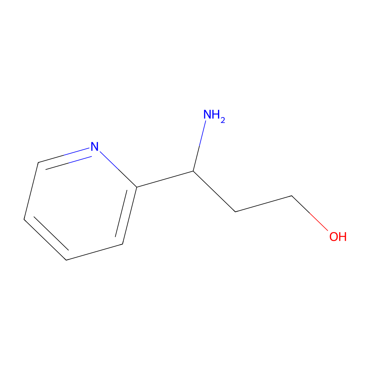 3-Amino-3-(pyridin-2-yl)propan-1-ol molecular structure, CAS 1270470-82-0