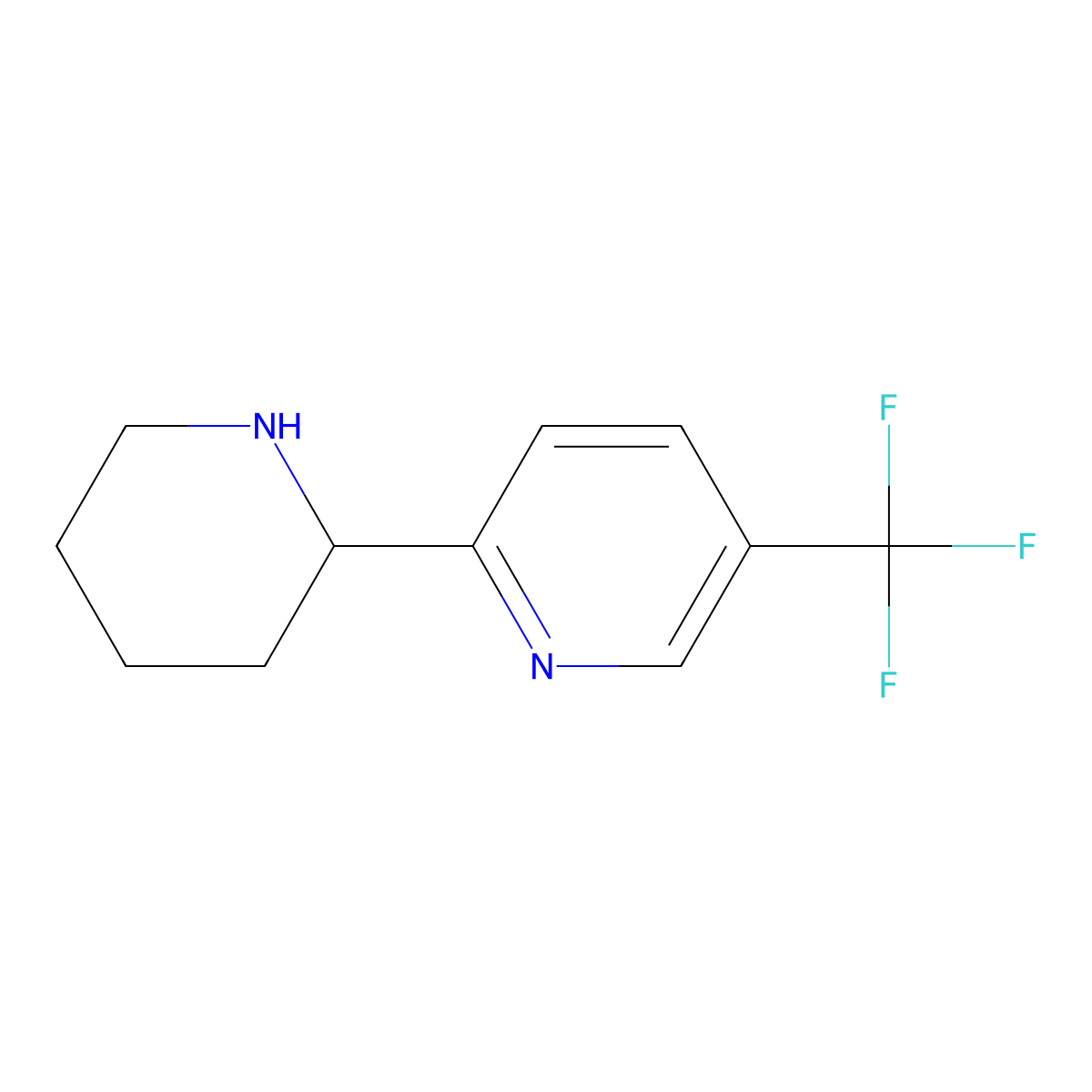 2-(Piperidin-2-YL)-5-(trifluoromethyl)pyridine molecular structure, CAS 1270471-09-4