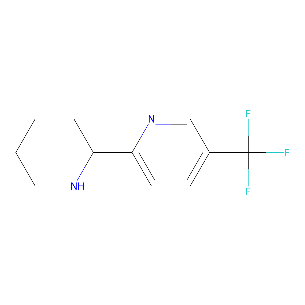 2-(Piperidin-2-YL)-5-(trifluoromethyl)pyridine molecular structure, CAS 1270471-09-4
