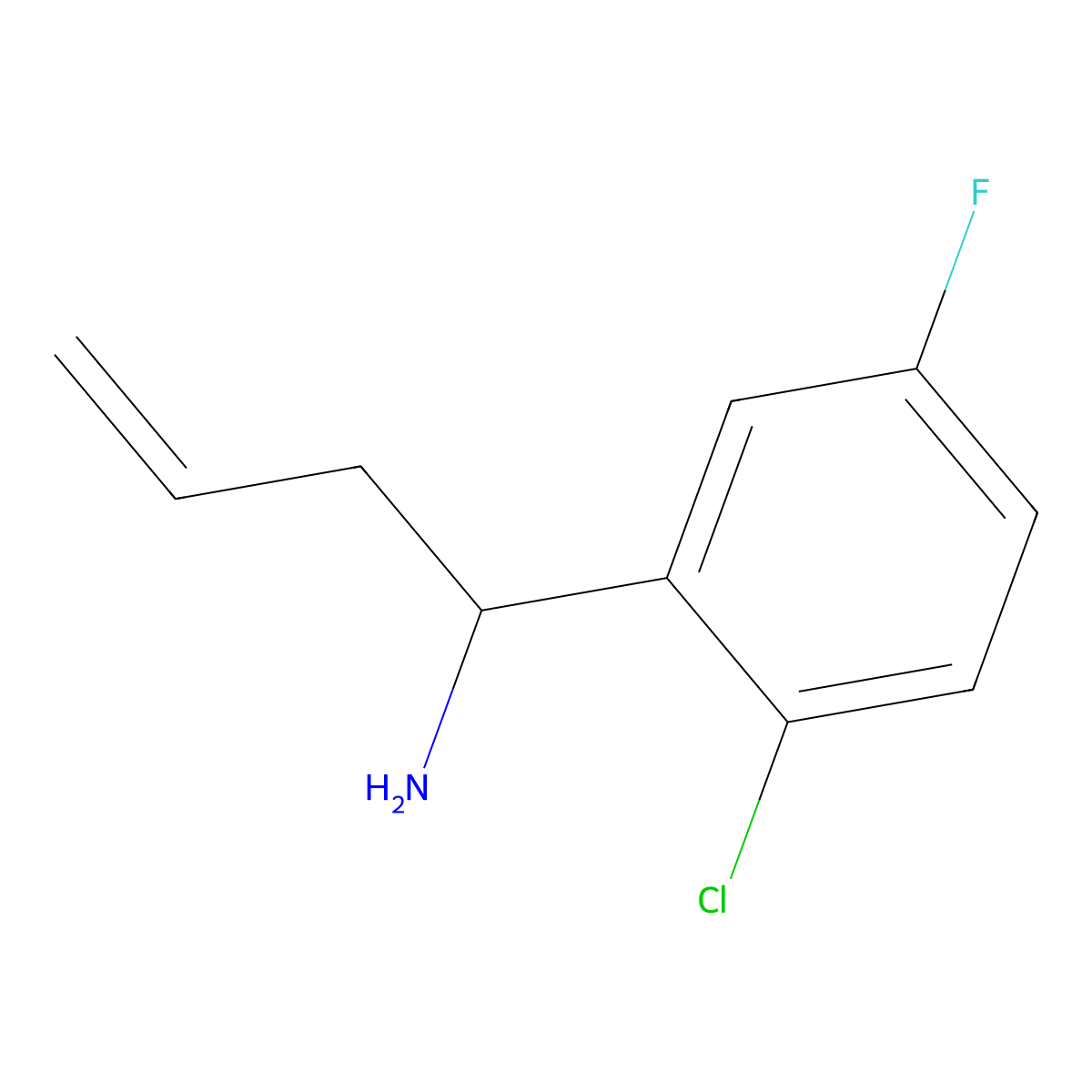 1-(2-Chloro-5-fluorophenyl)but-3-EN-1-amine molecular structure, CAS 1270471-17-4